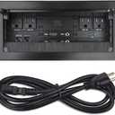 Tabletop Multimedia Connectivity Box with 4 AC Power+2 HDMI+2 RJ45+1 USB3.0 Port +1 USB-C +2 Audio with 5.58ft Power Cord for Conference Room Office Desk(Black)