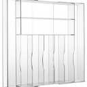Clear Acrylic Drawer Organizer for Kitchen Utensils and Flatware, Adjustable Silverware Tray with 9 Compartments for Drawers, Office, and Bathroom Storage