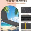 Chaise Lounge Cushions Outdoor Set of 2, Waterproof & Fade Resistant Patio Lounger Cushions, Replacement Sun Lounger Pads with Removable Cover for Pool, Deck, Lawn Furniture