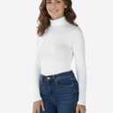 Women's Turtleneck Long Sleeve Shirts Slim Fitted Based Thermal Underwear Lightweight Active Shirt Fall Clothes 2025 (White, M)
