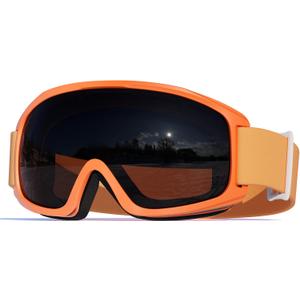 Ski Goggles for Kids 6-14 Boys Girls Youth Snowboard Snow, Snowboarding Skiing Goggles Kids 10-12 (Orange)