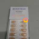 French Tip Press On Nails - BTArtbox White Almond Medium Reusable Stick On Nails in 15 Sizes - 30 Soft Gel Fake Nail Kit for Women Gift, Classic