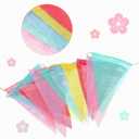 Tatuo 100 Pcs Pastel Pennant Flags Bunting Banner Pastel Fabric Triangle Flag Garland for Birthday Bridal Party Multicolored Decoration Hanging on Wall Ceiling Window (Mixed Color)