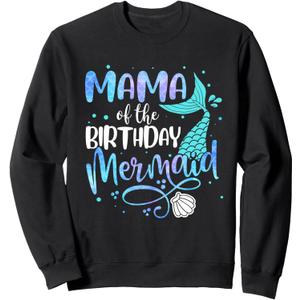Mama of the Birthday Mermaid Family Matching Mom Daughter Sweatshirt, Size S