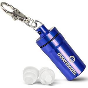 DownBeats Reusable High Fidelity Hearing Protection: Ear Plugs for Concerts, Music, and Musicians (Clear Ear Plugs, Blue Case) (Smaller Fit)