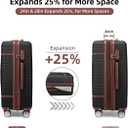 Luggage Sets 6 Piece with two Cosmetic Case, Expandable(Only 28 & 24") Hardside Luggage with 360° Spinner Wheels, Durable Luggage Set Clearance For Women Men, Black