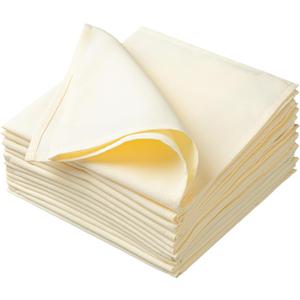 Solution-Dyed 100% Polyester Cloth Napkins  Durable, Easy-Care Cloth Napkin for Restaurants & Eventss, 20"x20", Light Beige, Set of 12