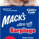 Mack's Ultra Soft Foam Earplugs, 50 Pair - 33dB Highest NRR, Comfortable Ear Plugs for Sleeping, Snoring, Travel, Concerts, Studying, Loud Noise, Work Made in USA