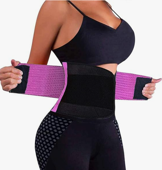VENUZOR Waist Trainer Belt for Women - Waist Cincher Trimmer - Slimming Body Shaper Belt - Sport Girdle Belt (UP Graded), Purple, XXL