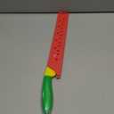 DECHOUS Watermelon Knife with Sleeve: Long Serrated Watermelon Knife for Melon Cutting - Kitchen Fruit Melon Cutter Slicer for Home Summer Party Fruit Serving (Red Green)