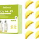 Bukihome Shoe Filler Insert - 4 Pairs Shoe Filler for Too Big Shoes, Heel Cushions for Women, Toe Inserts, Size Reducer Make Shoes Fit, Cushions for Women, Yellow, M