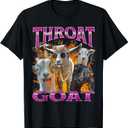 Throat Goat Funny Offensive Adult Humor Bootleg Y2K Graphic T-Shirt, Size L