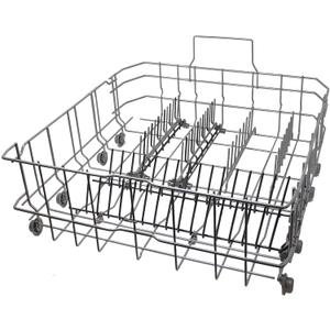 Upgraded 20000533 or 20007189 Dishwasher Lower Rack For Bosch - DWpartsco | Side-to-side rear folding tines, adjustable front tines, front ball-bearing wheels. No tools/assembly required. 21 5/8" D