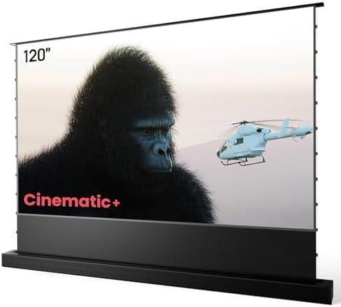 120" Motorized ALR Floor Rising Projector Screen for Ultra Short Throw Projector, Floor Stand Screen for Home Theater, 4K/8K Ultra HD, Active 3D, 95% Ambient Light Rejecting-ALR-F220C
