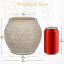 Briful Rustic Ceramic Vase for Home Decor, 7.4" Tall Farmhouse Vase, Beige