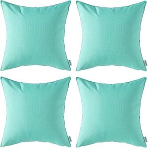 MIULEE Pack of 4 Decorative Outdoor Summer Pillow Covers Square Cushion Cases PU Coating Waterproof Throw Pillowcase Shell for Living Room Couch Sofa Garden Tent Park 18x18 Inch 