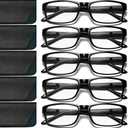 Gaoye Reading Glasses Men/Women, Eyeglasses, Blue Light Readers for Men/Women, Computer Eye Glasses, Cheaters (C2-5 Pack Light Black)