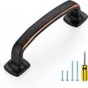 Ravinte Arch Cabinet Pulls 10 Pack Solid 3 Inch Oil Rubbed Bronze Kitchen Cabinet Handles Flat Square Foot Curved Drawer Pulls for Kitchen Cabinet