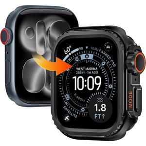 Goton Aluminum Alloy Case for Apple Watch Series 11/10 42mm, Ultra-Style Metal Bumper Protector with Ceramic Back, Shockproof Cover for Business & Daily Use