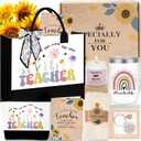 Awfrky Teacher Appreciation Gifts for Women, Best Teacher Gifts with Canvas Tote Bag, Thank You Teachers Gift Ideas from Students Set of 9