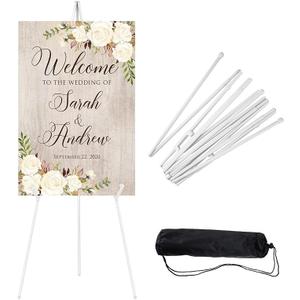 JEAWIWI 1PCS White Easel Stand for Wedding Sign Stand, 66 Inches Lightweight Adjustable Art Poster Board Stand for Display Wedding Welcome Sign, Metal Easel Stand for Painting with Portable Bag