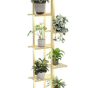 Solatmos Wood Plant Stand With Grow Lights Indoor Plants Outdoor Corner Plant Shelf Flower Stands for Living Room Patio Garden Corner Balcony 