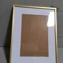 FrameWorks 12x16 Matted to 8x12 Picture Frame Aluminum Frame w/Tempered Glass, Removable Mat for Photos, Posters, Art, Stylish Wall Frame for Home Decor, Gallery Walls, Office, Living Room - Gold