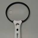 Large Magnifying Glass with Light, Magnifier Handheld Illuminated Lighted Magnifier with 3 LED Lights 1UV Light Storage Bag Clean Cloth for Seniors Reading Inspection (Grey)