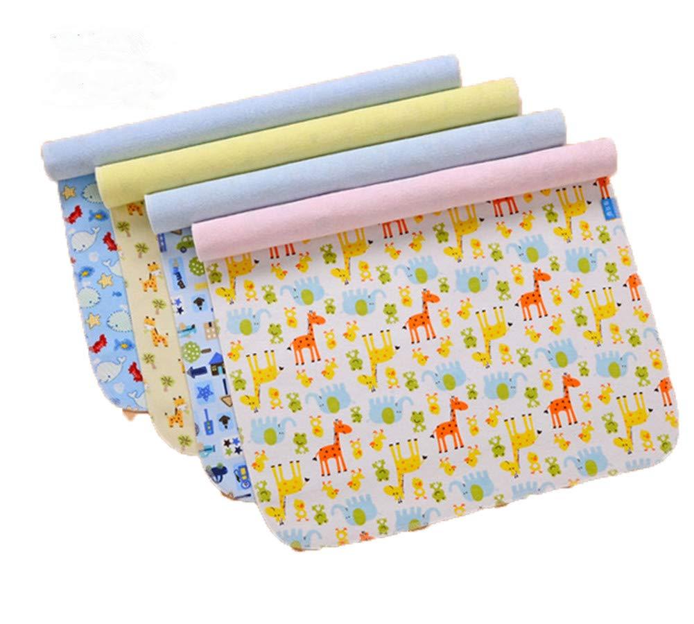 Monvecle 4pcs Pack Baby Infant Waterproof Cotton Changing Pads 18"x12" Washable Resuable Diapers Liners Mats (4pcs Pack-18"x12")