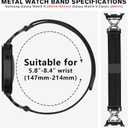 Metal Magnetic Band Compatible with Samsung Galaxy Watch 8 40mm 44mm/Galaxy Watch 8 Classic 46mm,Stainless Steel Dressy Mesh Loop with X-Shape Diamond Women Men