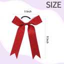 Long Tail Glitter Cheer Bows 16 PCS Collegiate Style Cheer Bows Ponytail Holder Handmade Bows for Girls Teens Cheerleader Sports (Glitter Red)