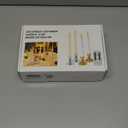 PChero Window Candles with Remote Timer, 6 Packs 7.9" Battery Operated Flameless LED Taper Candles Lights with Removable Gold Candle Holders, Ideal for Thanksgiving Table Christmas Fall Home Decor