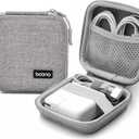 Small Travel Carrying Storage Case, 4.4"x4.4" Charger Organizer, Pouch compatible with MacBook Power Adapter, Laptop Accessories Cables, Cords, USB Drives, Earphones (Grey-Small-Oxford)