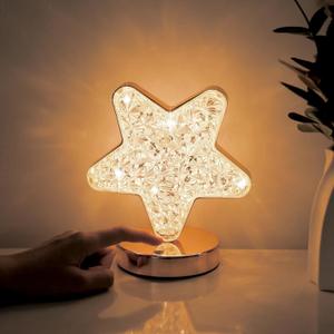 Star Lamp, Cute Night Light for Kids, Cordless Rechargeable Stepless Dimmable Touch Lamp with 3 Colors Modes for Living Room, Bedroom,Christmas Decorations
