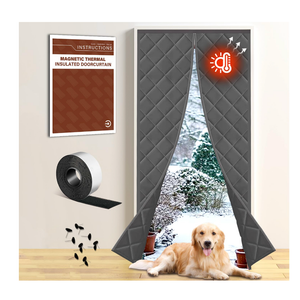 Insulated Magnetic Door Curtain for Winter, Thermal Door Cover with TripleLayer Oxford Fabric, Windproof Cold Draft Blocker, Energy Saving Waterproof Curtain for Indoor Outdoor