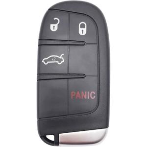 Horande Replacement Keyless Entry Key Fob Cover Case fit for Dodge Charger Challenger Jeep Grand Cherokee Compass Renegade Patriot Grand Comander Chrysler 300 Key Fob 4 Buttons