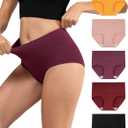 INNERSY Women's Underwear Cotton Soft Underwear High Waisted Breathable Briefs 5 Pack (Large)