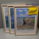 HesenDot Framed Claude Monet Wall Art 3 Piece,12x16in High Framed Design Canvas Prints Wall Decor,Vintage Impressionism Landscape Artwork Poster Home Decoration for Living Room Bedroom Gallery Office