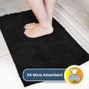 Muddy Mat | Super Absorbent Door Mat Indoor, Microfiber Quick Dry Chenille Entryway Rug, Non-Slip Front Door Mat, Indoor Mats for Entryway, Machine Washable Pet Rug, Black 36"x72"