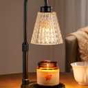 Innqoo Black Crystal Candle Warmer Lamp with Timer, Dimmable Candle Warmer for Jar Candles, Height Adjustable Wax Melts Warmer, Birthday Gifts for Women Mom, House Warming Gifts New Home Decor