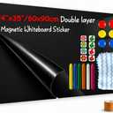 2-Tier Large Magnetic Chalkboard 24"x35", Self Adhesive Blackboard Decal
