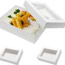 Wowxyz 19x14x4 Inches Cake Boxes 6pcs Rectangle Half Sheet 1/2 Sheet Bakery Boxes with Window - Donuts, Pastry Baking Cake, Pie White Cardboard Treat Packaging