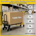 4 in 1 Convertible Hand Truck Dolly Cart with Wheels, 1000Lbs Capacity, Heavy Duty Stair Climbing Hand Trucks with Bungee Cord & Strap for Flat Ground & Stairs, Logistics, Home, Office, Yellow