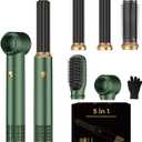 Blow Dryer Brush Set 5 in 1, Hot Air Styler Negative Ionic Low-Temp Hair Care Air Curling Wrap, Round Brush Dryer & Curling Iron for Dry Volumize Straight Curl, 100-120V