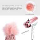 2 x REDESS Women Winter Pompom Beanie Hat Fleece Lined Warm Hats, Thick Slouchy Snow Knit Crossed Cap for Ladies (Black)