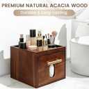 Acacia Wood Disposable Face Towel Holder with Drawer, Wooden Facial Towels Storage Box for XL Towels (Not Included), Face Towelettes & Dry Wipes Organizer for Bathroom Countertop Vanity (Acacia)
