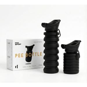 PeeSport Premium Pee Bottle, Portable Urinal for Men & Women, Leakproof Collapsible Silicone Travel Urinal 1000ml, Spill Proof, Car Camping Bedside, Seen on Shark Tank