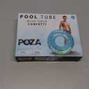 POZA Inflatable Pool Float Tube  Sparkly Confetti Swim Ring, Heavy Duty UV Resistant Inflatable Tube Pool Float for Kids & Adults  Multiple Colors & Sizes  Beach, Lake & Pool Party Float (36", Blue Gold)