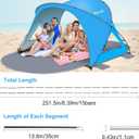 Gorich Beach Tent Poles Replacement for 6-7 Person Square-Top Tents, Fits Beach, Fishing, Camping (2 Pack)