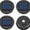 ELUTENG Solar Light Replacement Top 4 Pack (Top Size 3.15 inch, Bottom Size 2.83 inch) LED Solar Lantern Light Lids Outdoor Waterproof Replacement Solar Light Tops Warm White LED